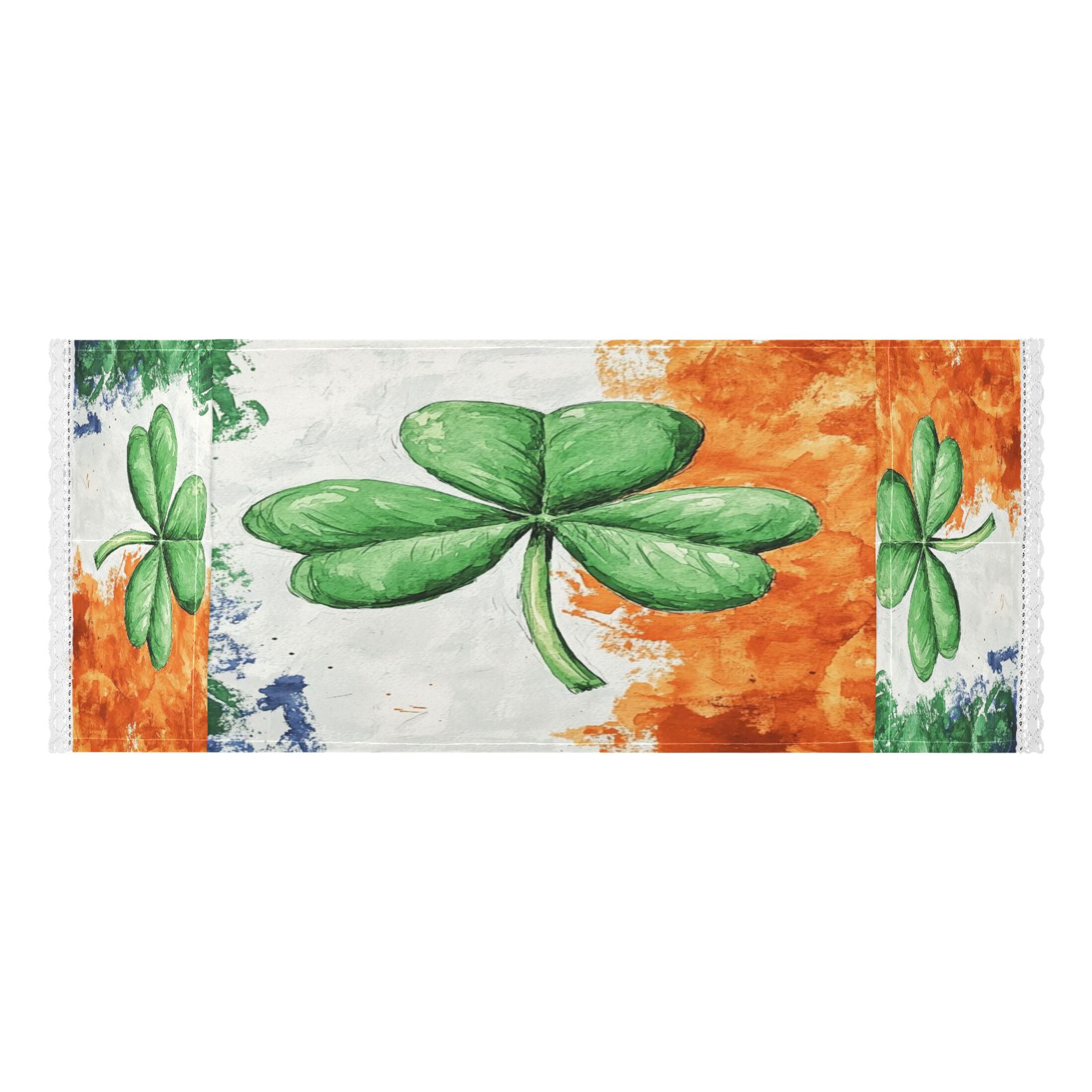 WOBOGO Watercolor Style Of Large Green Shamrocks Washing Machine Cloth Dryer Refrigerator Top Cover Protective Non-Slip Mat For Kitchen Laundry