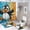 style-53, variant on Cartoon Penguin Is Dancing 4 Pcs Shower Curtain Sets with Rugs Toilet Lid Cover And Bath Mat Couple Penguins Lovers Durable And Waterproof for Bathtub Decor