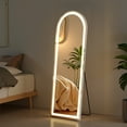 thumbnail image 3 of Nextay 60" x 16" Full Length Mirror with LED Lights Arched Standing Hanging Full Body Mirror Floor Mirror for Bedroom Cloakroom, 3 of 7