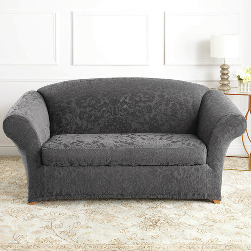 Sure Fit Stretch Jacquard Damask Loveseat Slipcover