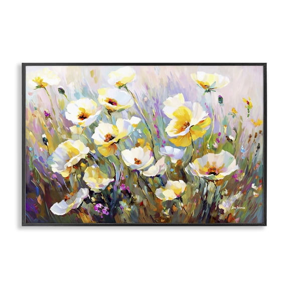 Stupell Industries Modern Sunlit Petals Embrace Black Framed Giclee Art, 18 x 12, by Leon Devenice