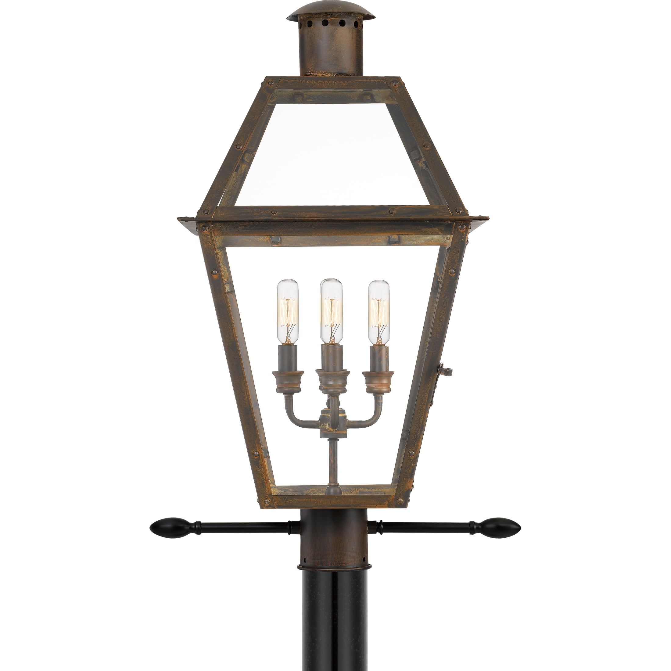 Rue De Royal 4-Light Industrial Bronze Outdoor Post Lantern
