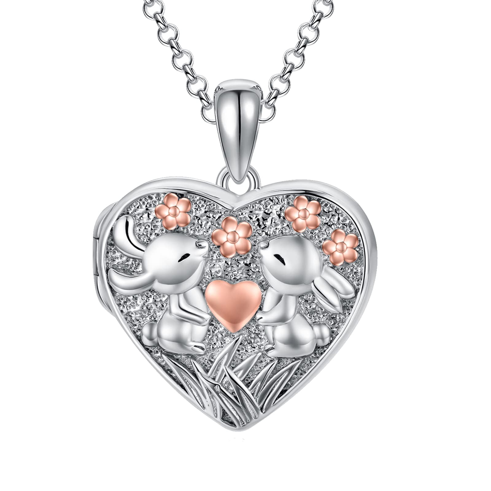 Charm 925 Sterling Silver Locket Necklace Memory of Loves Magic Box Pendant Gift 