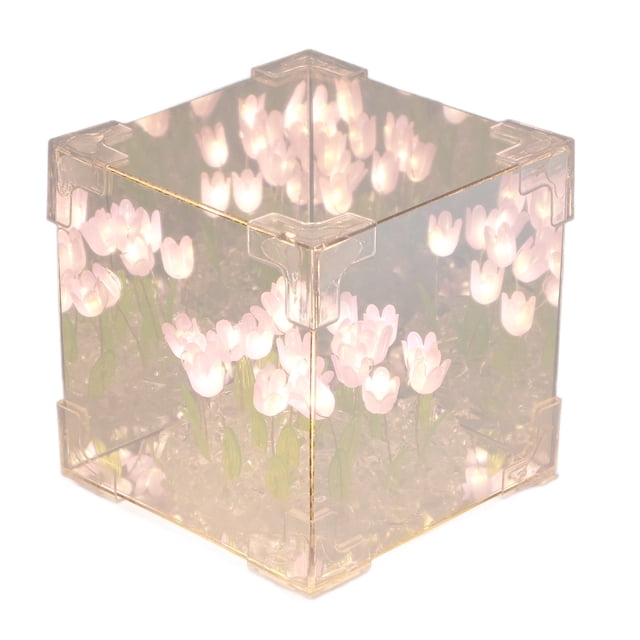 Lámpara De Espejo Tulip Cube, Luz Nocturna Cuadrada Tulip Cube Para Amigos Para Cumpleaños