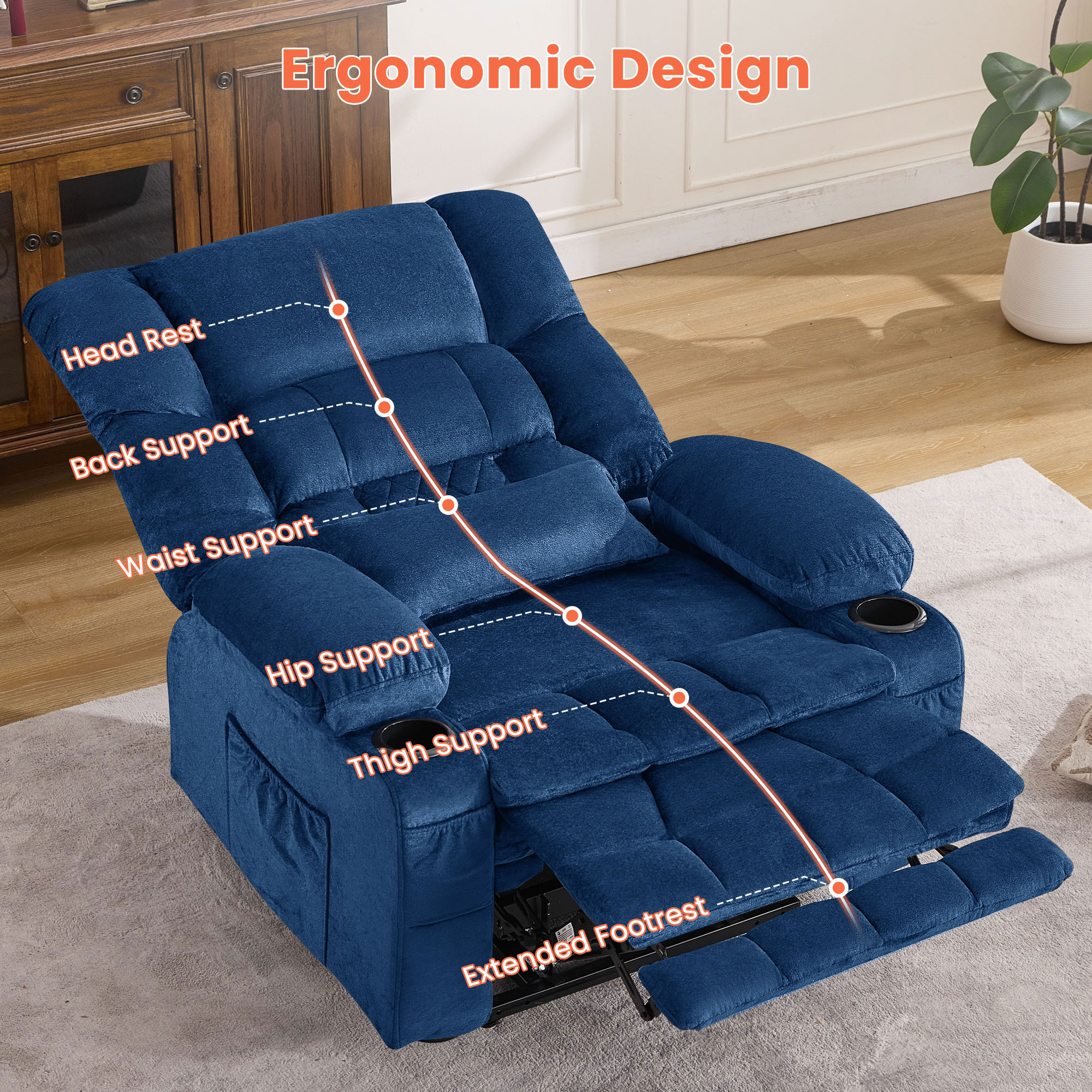 MAYEERTY Dual Motor Massage Lift Recliner Chair for Elderly with Heating, Recliner Sofa for Living Room