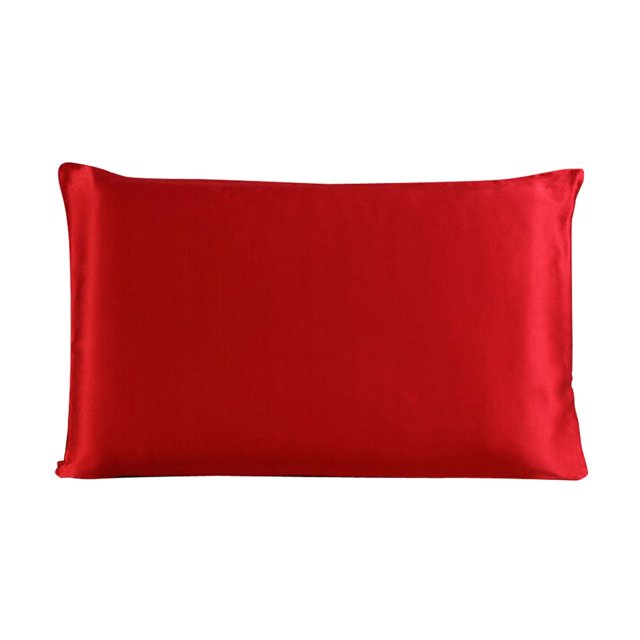 funda de almohada de seda Funda de almohada de seda de morera Ambos lados Funda de almohada Funda tamaño Queen Cremallera roja rojo Magideal funda de almohada de seda