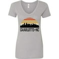 thumbnail image 3 of Inktastic Charlotte North Carolina Skyline Women's V-Neck T-Shirt, 3 of 5