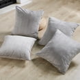thumbnail image 2 of Home Soft Things Pleated Velvet 4 Piece Throw Pillow Cover Set - Silver - 20" x 20", 2 of 5