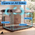 thumbnail image 5 of GORILLA GRIP Dog Crate Cover, Fits 36" Indoor Kennel Cage, Breathable Mesh Windows, Gray, 5 of 10