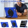 thumbnail image 7 of For iPad Pro 11 inch M5 2025/M4 2024 Case, 360 Rotatable Handle Stand, Shoulder Strap, Drop-Proof Design, Blue, 7 of 7