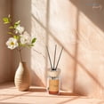 thumbnail image 6 of Tranquil Beauty Reed Diffuser with Wood Lid - Flourish Tea Scent Reed Aroma - Floral, Herbal and Slightly Sweet, Rose and Jasmine, 3 Sticks - Modernistic Design and Decorative Fragrance-2.3x4.3in, 6 of 7