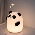 thumbnail image 4 of Panda Night Light, Cute Squishy Dimmable Touch Animal Lamp, 3 Level LED Food Grade Silicone Light for Bedroom Decor, 4 of 5