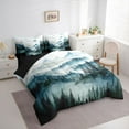 thumbnail image 3 of Manfei Woodland Jungle Plants 7-Piece Twin Bedding Sets for Children Teens,Moutain Trees Bedding Comforter Set,Botanical Theme Breathable Sheet Sets,Lightweight Room Decor,Reversible, 3 of 8