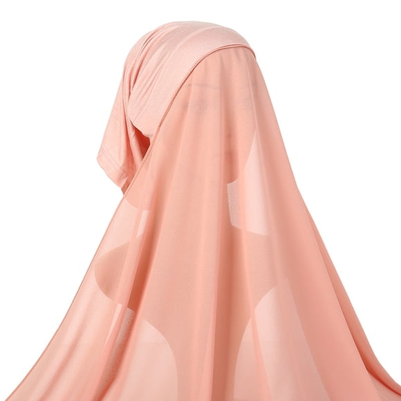 Traje de bufanda de gasa con perlas monocromáticas, sombrero, bufanda cómoda para mujer, sombrero de tubo, bufanda larga de una pieza