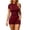 Wine, variant on IUYRTFE Women's Short Sleeve Crew Neck Top and Shorts Set Breathable Yoga Athletic 2 Piece Workout Outfit
