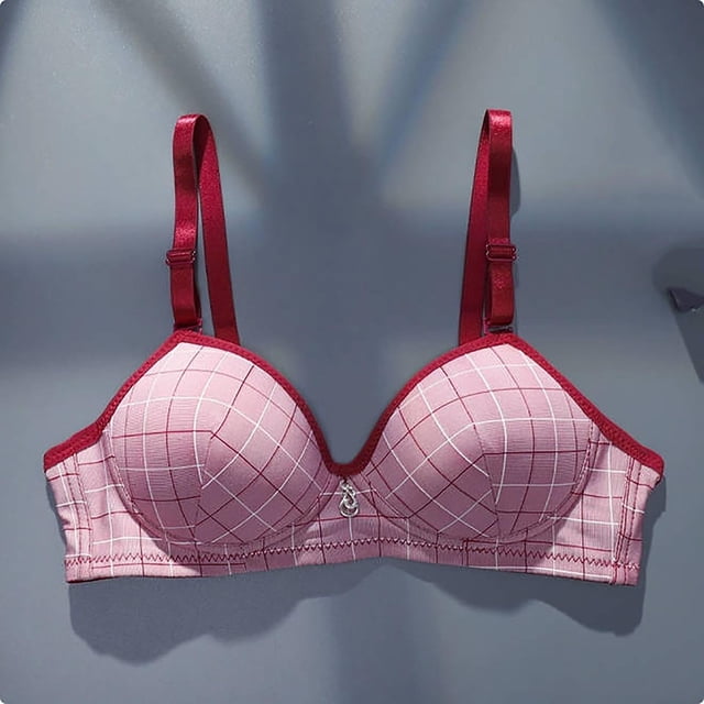 LOVZFMLL Soutiens-Gorge pour Femmes Lingerie Étudiante Fille Rassemblée Mince Sans Armature Soutien-Gorge Fille Rouge TG