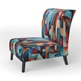 thumbnail image 3 of Designart « Géométrie Déchaînée en Orange et Bleu III » Abstractions Orange Fauteuil d'Appoint Rembourré - Fauteuil Moderne pour Chambre, 3 of 7