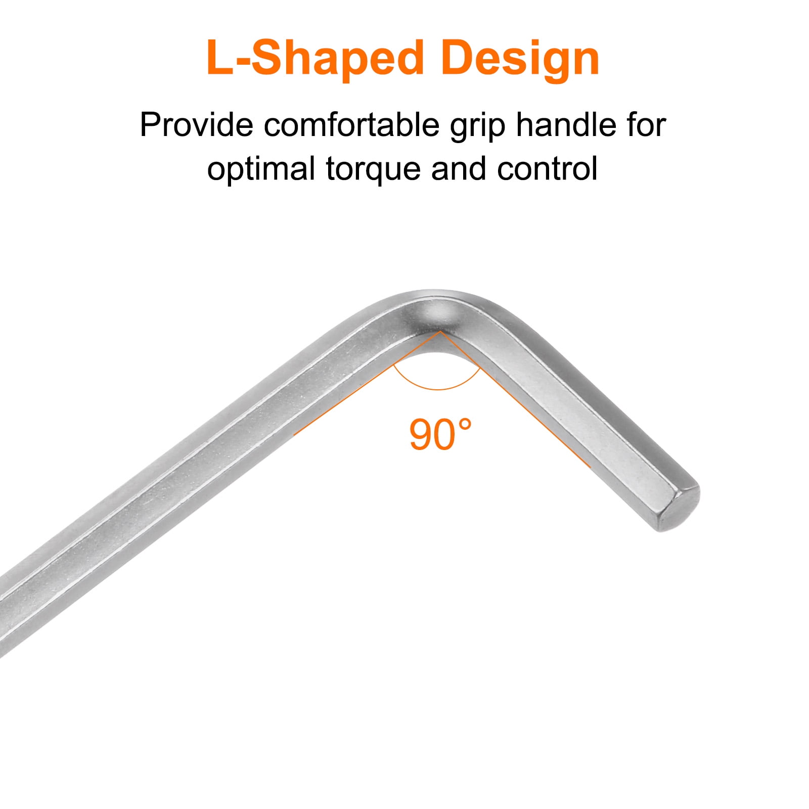 Uxcell 20pcs Hex Key Wrench 6mm L-Shape Hexagon Metric Wrenches Chrome Vanadium Steel Repairing Tool, Silver Tone