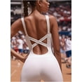 thumbnail image 5 of Bodysuits for Women - One Piece Jumpsuits Workout Gym Bodysuit Going Out Summer Casual Cute Yoga Tank Top White S, 5 of 8