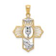 thumbnail image 1 of Pendentif en Or Jaune Plaqué Rhodium 14K avec Croix Rhodié, 1 of 2