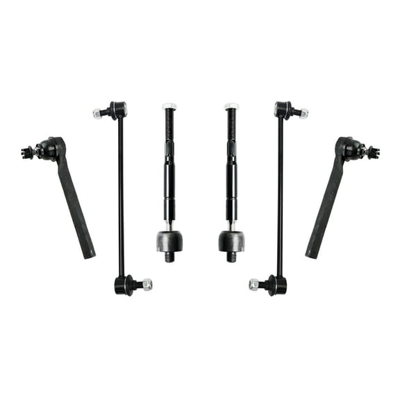 PartsW - 6 Pc Front Stabilizer Sway Bar Links, Outer & Inner Tie Rod Ends Suspension & Steering Kit