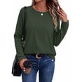 thumbnail image 3 of Ronuti Lightweight Sweatshirt for Women Fall Long Sleeve Shirts Fashion Casual Crew Neck Pullover Tops, 3 of 10