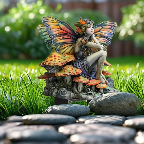 Figuras decorativas de acrílico para jardín, estilo bohemio, con hadas y colibríes.