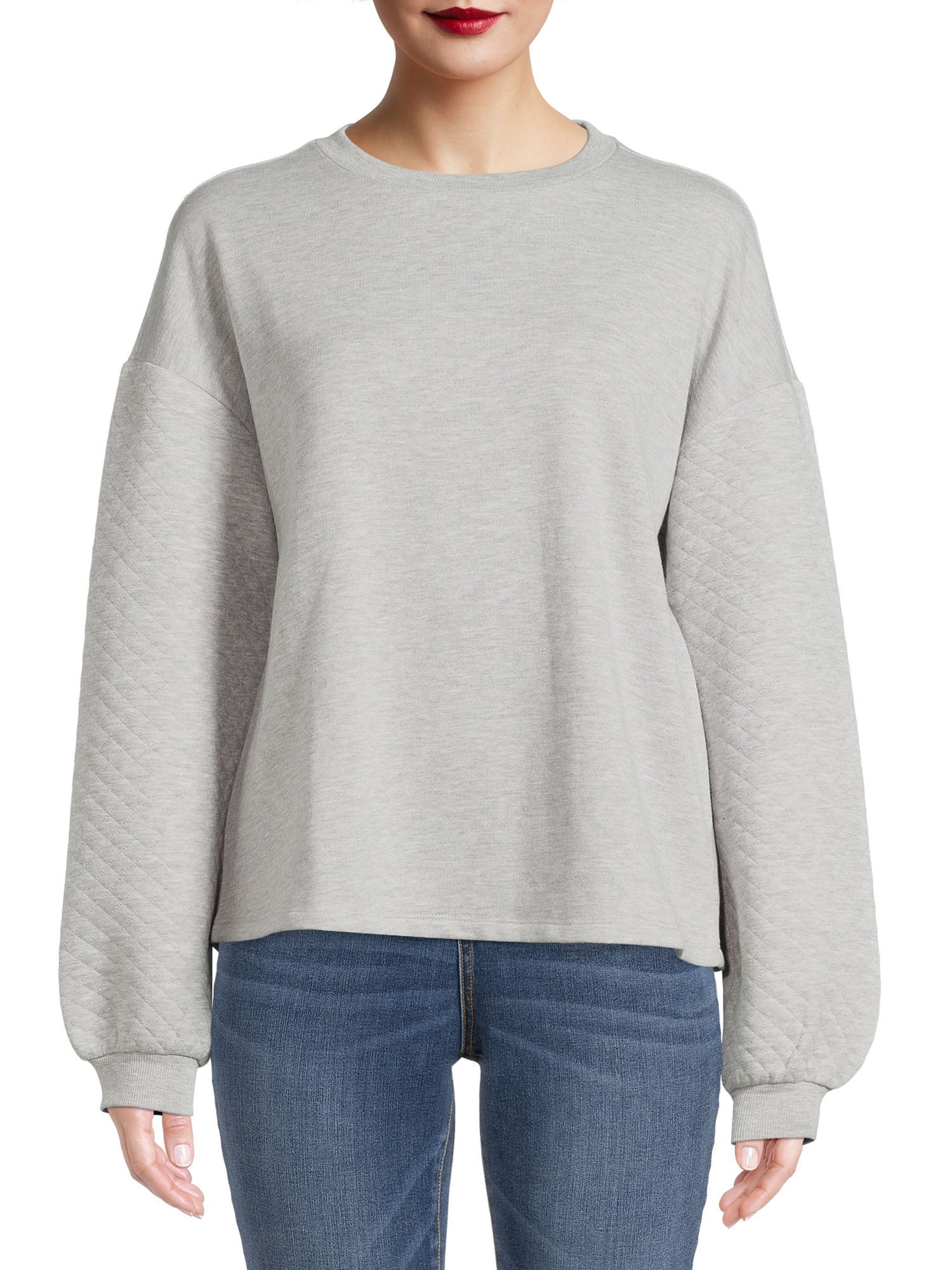 Time and Tru Women's Quilted Pullover