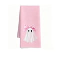 thumbnail image 2 of Pink Halloween Ghost Kitchen Towel, Cute Ghost with Pink Bow Decorative Dish Hand Towel, Soft Absorbent Towel for Fall Halloween Farmhouse Kitchen Home Decor, 2 of 8