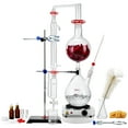 thumbnail image 1 of VEVOR Essential Oil Distillation Kit, 2000ml Distillation Apparatus, 3.3 Boro Lab Glassware Distillation Kit with 1000W Heating Plate and 24, 40 Joint, 28 pcs Set, 1 of 9