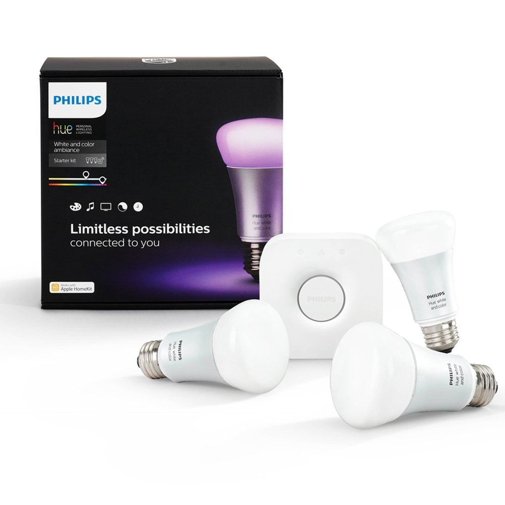 Philips Hue White And Color Ambiance A19 Smart Light Starter Kit Philips Hue White And Color Ambiance