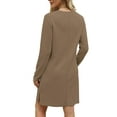 thumbnail image 3 of Dresses for Women Long Sleeve Crewneck Casual Dresses Fall Fashion Knit Midi Dresses, 3 of 4