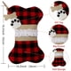 thumbnail image 5 of medias navideñas para perros, arpillera a cuadros con forma de hueso grande para mascotas, 5 of 5