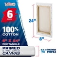 thumbnail image 2 of U.S. Art Supply 8 x 24 inch Stretched Canvas 12-Ounce Triple Primed, 6-Pack - Professional Artist Quality White Blank 3/4" Profile, 100% Cotton, Heavy-Weight Gesso - Acrylic Pouring, Oil Painting, 2 of 6