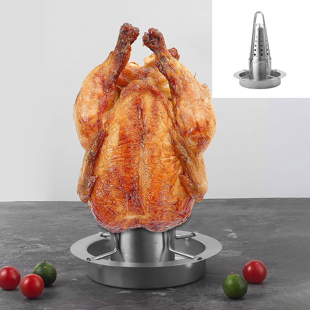 RKSTN Outdoor Roast Chicken Plate New Stainless Steel Barbecue Chicken Rack Outdoor Portable Barbecue Pot Rack Multifunctional And Detachable Outdoor Barbecue Chicken Tray BBQ Tool