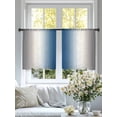 thumbnail image 4 of Gray Blue Sheer Curtains for Living Room Bedroom Modern Gradient Geometric Sheer Curtains 45 Inch Long 2 Panels Set Light Filtering Curtain Window Treatments Drapes for Dining Room, 4 of 6