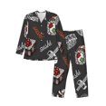 thumbnail image 1 of Fotbe Japanese Sushi Hashi Pijama de Hombre con Estampado de Manga Larga, Conjunto de 2 Piezas, Ropa de Dormir Suave y Cómoda con Bolsillos-Medium, 1 of 7