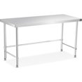 thumbnail image 1 of 60 In x24 In Open Base Stainless Steel Work Table - Commercial Kitchen Prep Station with Reinforced Frame Stationary Legs Casters, 1 of 7