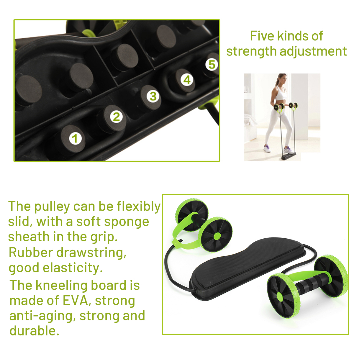 Double Ab Roller Wheels Exercise and Fitness Wheel for Home Gym Waist Slimming Trainer - image 3 of 5