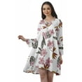thumbnail image 1 of Moomaya Rayon Flared Dress For Womens Long Sleeve Printed V-Neck Casual Beach Dress For Girls, 1 of 7