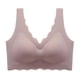 thumbnail image 5 of Sujetador sin aros con escote en V profundo y diseño de pétalos para mujer - Nylon spandex, cómodo y sin costuras, tirantes ajustables para yoga/ropa de estar por casa, 5 of 5