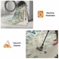 thumbnail image 5 of Blue Green Eucalyptus Bathroom Rug 2'x3', Sage Gradient Leaves Butterfly Low Profile Front Entryway Rug with Tassels, Woven Cotton Washable Kitchen Mat Carpet for Foyer Bedroom Back Door Decor, 5 of 9