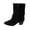 Black, variant on Mid Calf Boots For Women Chunky Heel Almond Toe Thick Sole Winter Boots Comfortable Versatile Dressy Shoes for Walking Casual Work Daily Wear