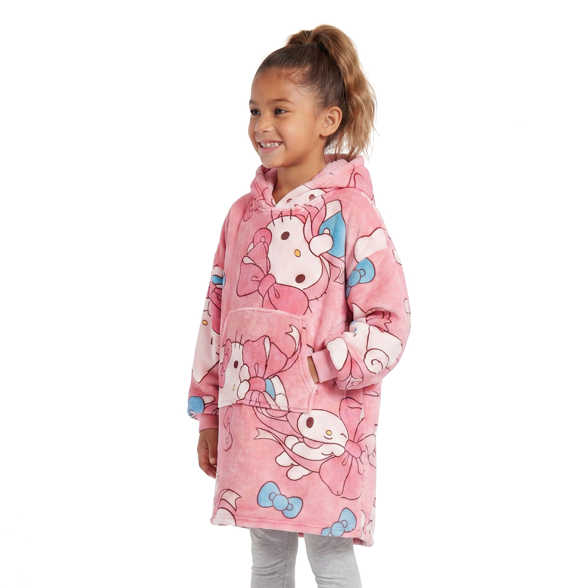 Girls Hello Kitty Cute Bows and Friends Wearable Blanket Hoodie