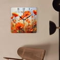 thumbnail image 4 of 16 Inch Wall Clock Battery Operated Square Clock Decorative for Office, Kitchen, Outdoor, Living Room，Flowers Paintings Landscape Style, 4 of 4