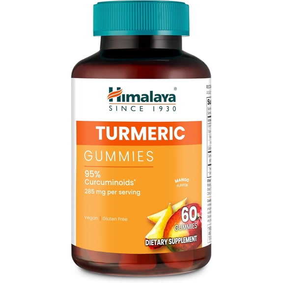 Himalaya Turmeric Gummies, Herbal Gummy Supplement for Joint Health, Mango Flavor, Vegan, Gluten Free, 285 mg, 60 Gummies