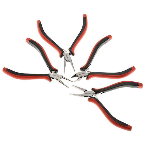 The Beadsmith Deluxe Jewelry Pliers Ergonomic Tool Kit 4 Piece w/ Case