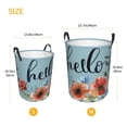 thumbnail image 3 of Hello Flowers Blue Laundry Hamper Small Storage Basket/Toy Organizer/Dirty Clothes Bucket, 3 of 5