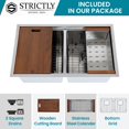 thumbnail image 3 of Strictly Sinks 32 Inch Undermount Workstation Silver Kitchen Sink – Hexagon Texture Double Bowl Sink, 3 of 8