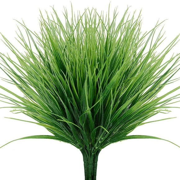 6pcs Artificial Grass Plants Bushes Faux Plastic Fake Wheat Grass for Outdoor UV Resistant Greenery Shrubs Hanging Garden Décor